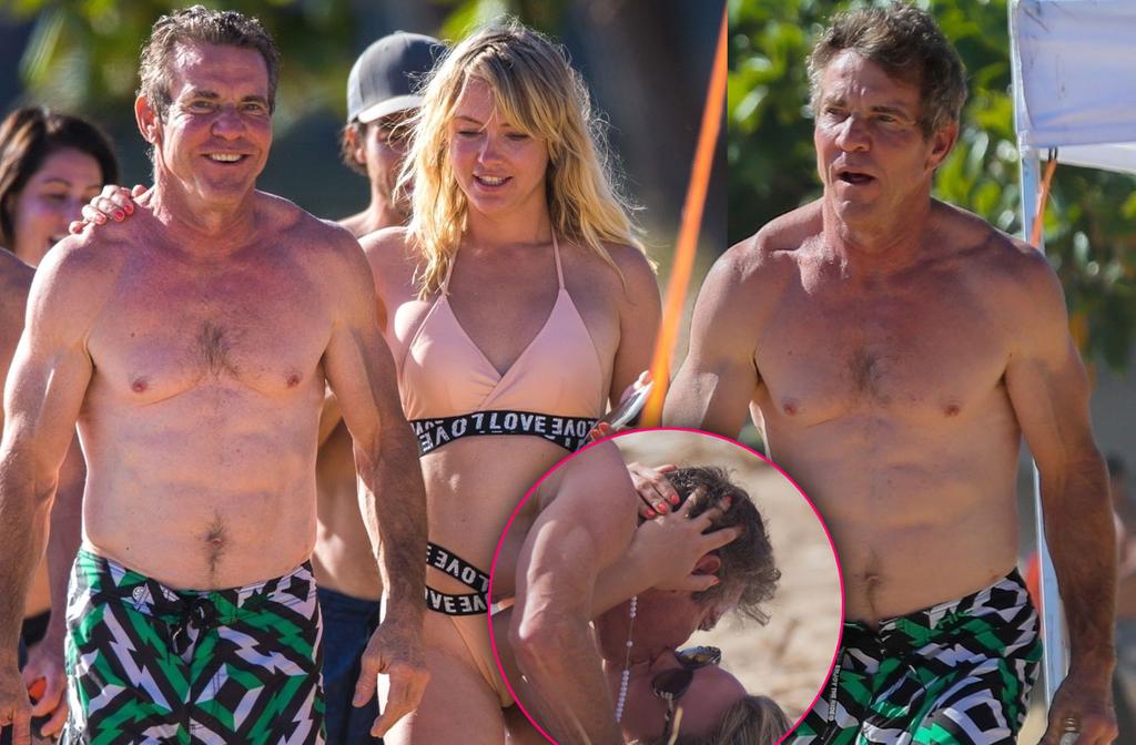 Shirtless Denis Quaid Shows Abs With Bikini Clad Girlfriend