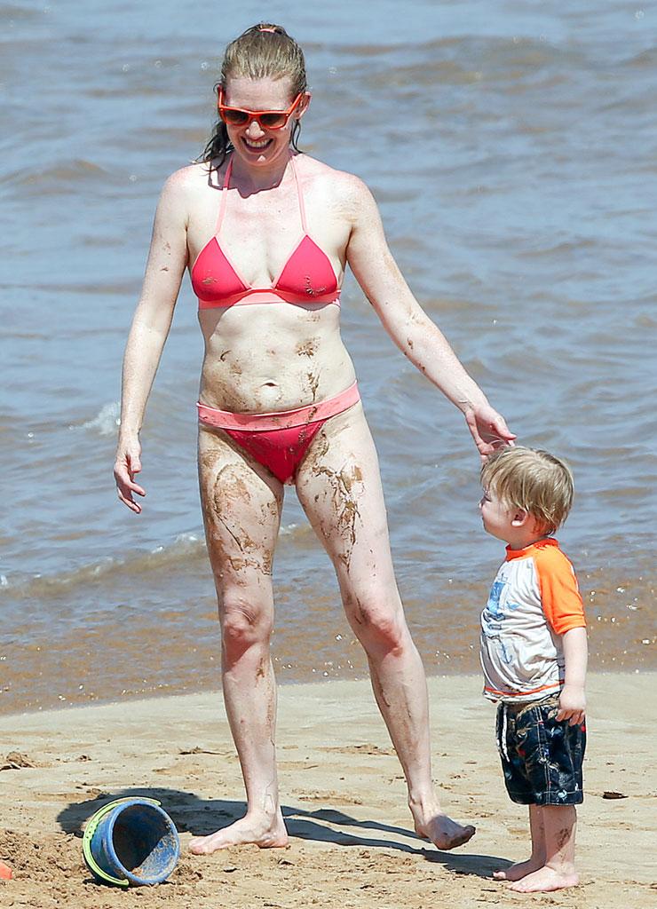 Bikini Clad Mireille Enos Gets Covered In Mud With Shirtless Hubby Alan