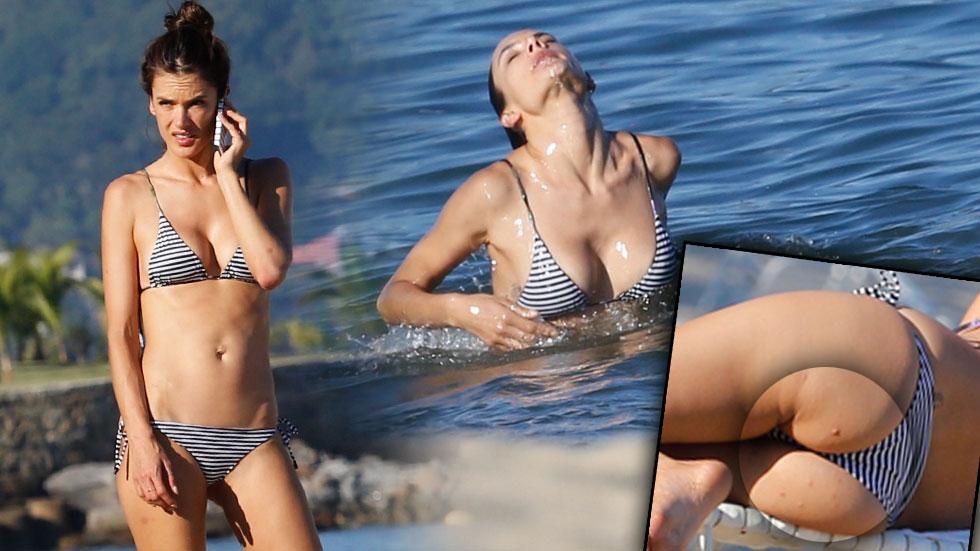 Lady Lumps Alessandra Ambrosio Shows Off Sexy Bikini Body Fun