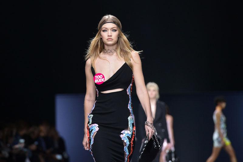 Catwalk Catastrophe Gigi Hadid Suffers Unfortunate Nip Slip On Runway