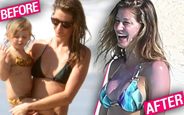 Did She Or Didn T She Sexy Gisele Bundchen Looks Curvier In Her Bikini Top