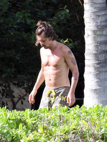 Johnny Depp Shirtless In Hawaii