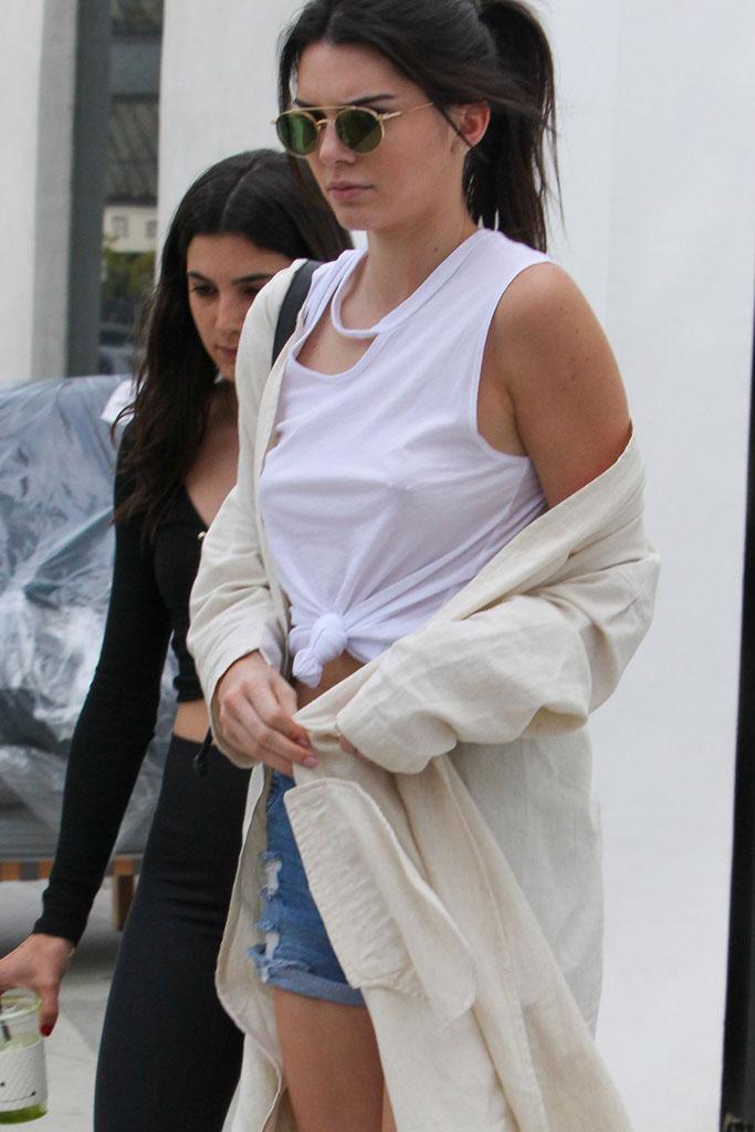 Kendall Jenner Puts Her Nipple Piercing On Display In LA