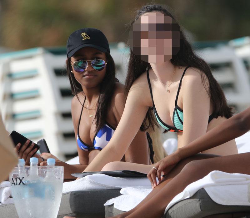 Sasha Obama Shows Off Her Curves In A Skimpy Bikini In Miami