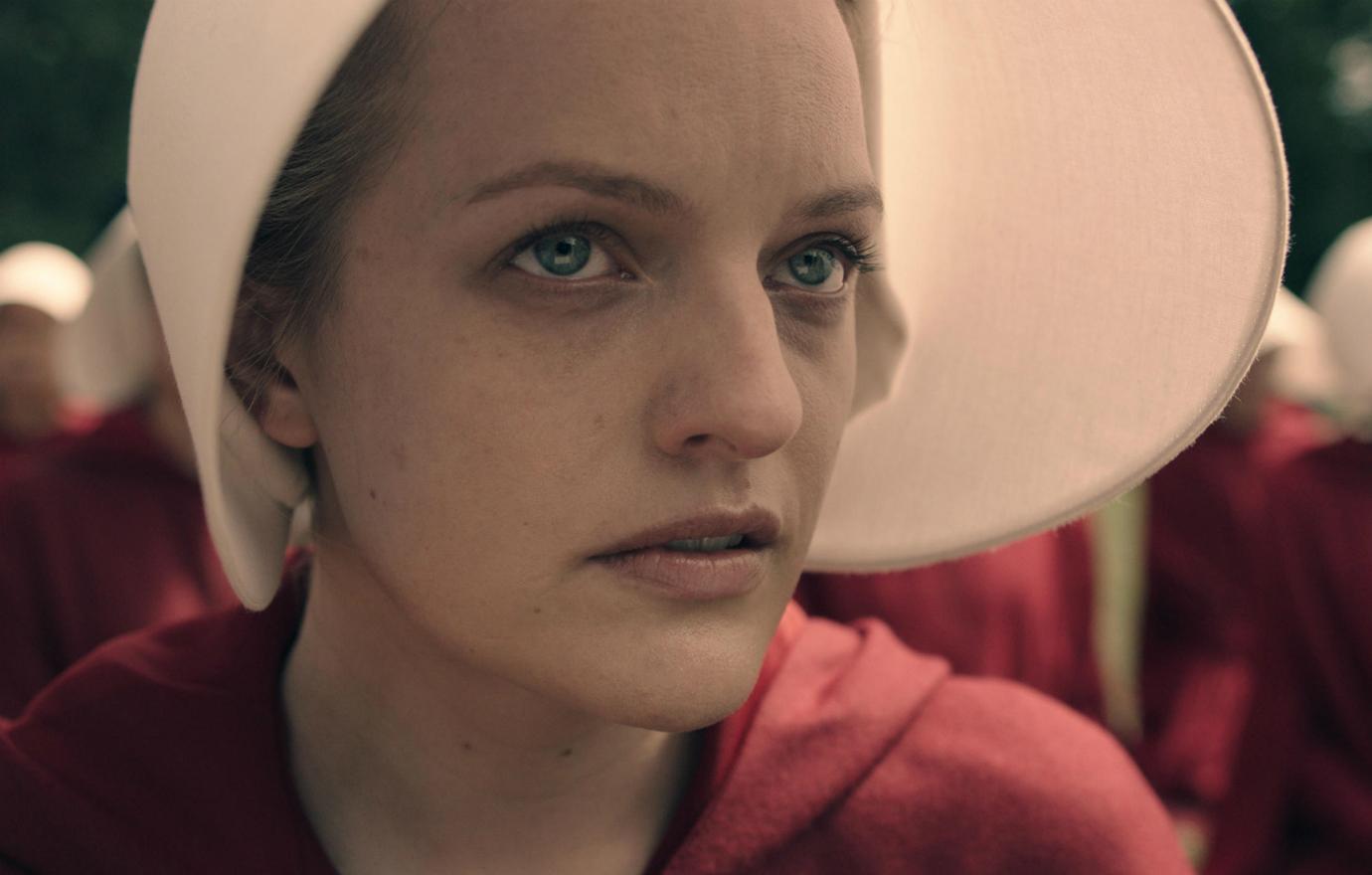 The Handmaid’s Tale costume has become iconic, worn by Elisabeth Moss, with its red robe and white headwear.