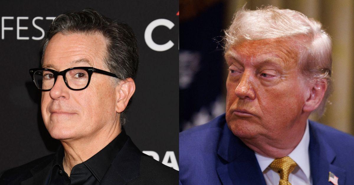 Photo of Stephen Colbert and Donald Trump