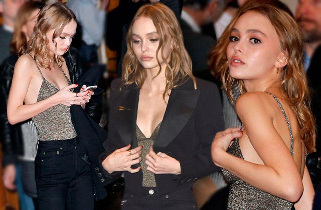 lily rose depp scary skinny bodysuit cleavage