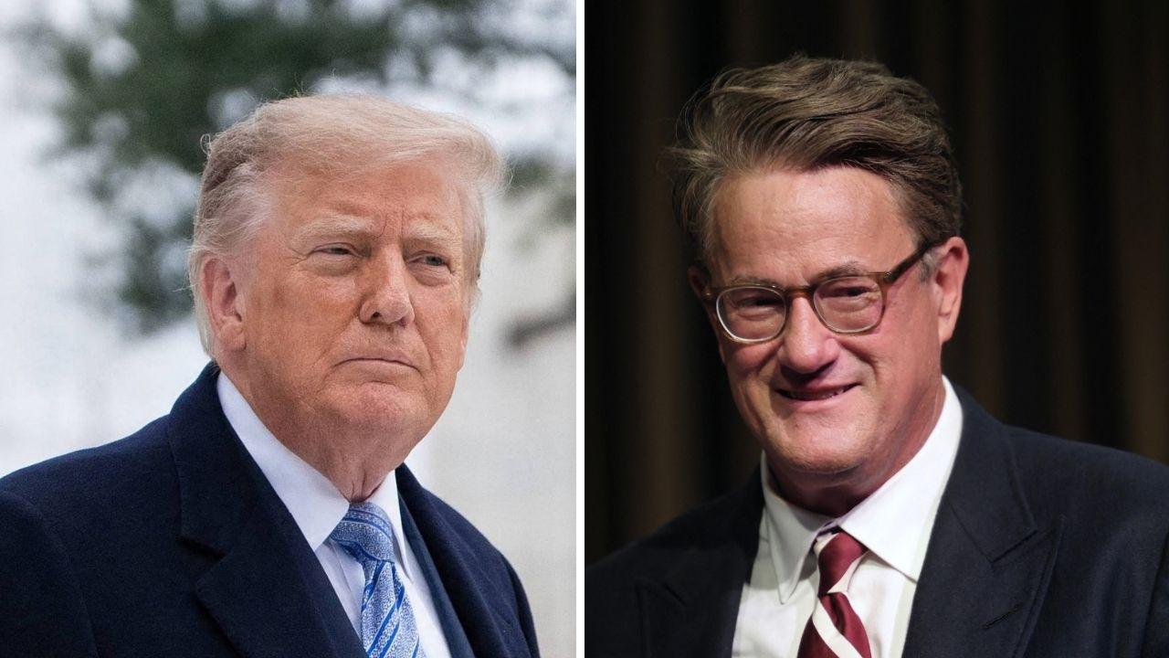 Split photo of Donald Trump and Joe Scarborough