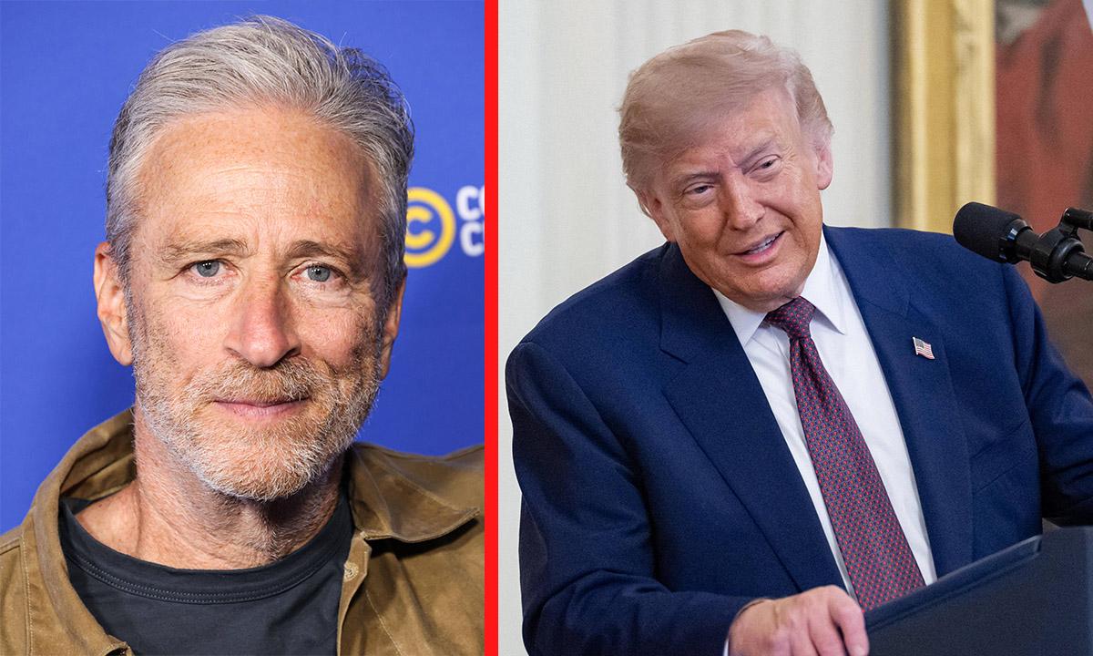 Photo of Jon Stewart, Donald Trump