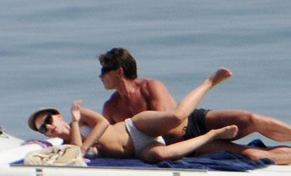 //scarlett johansson bikini yacht mystery man