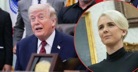 A photo of Donald Trump alongside a photo of Natalie Harp