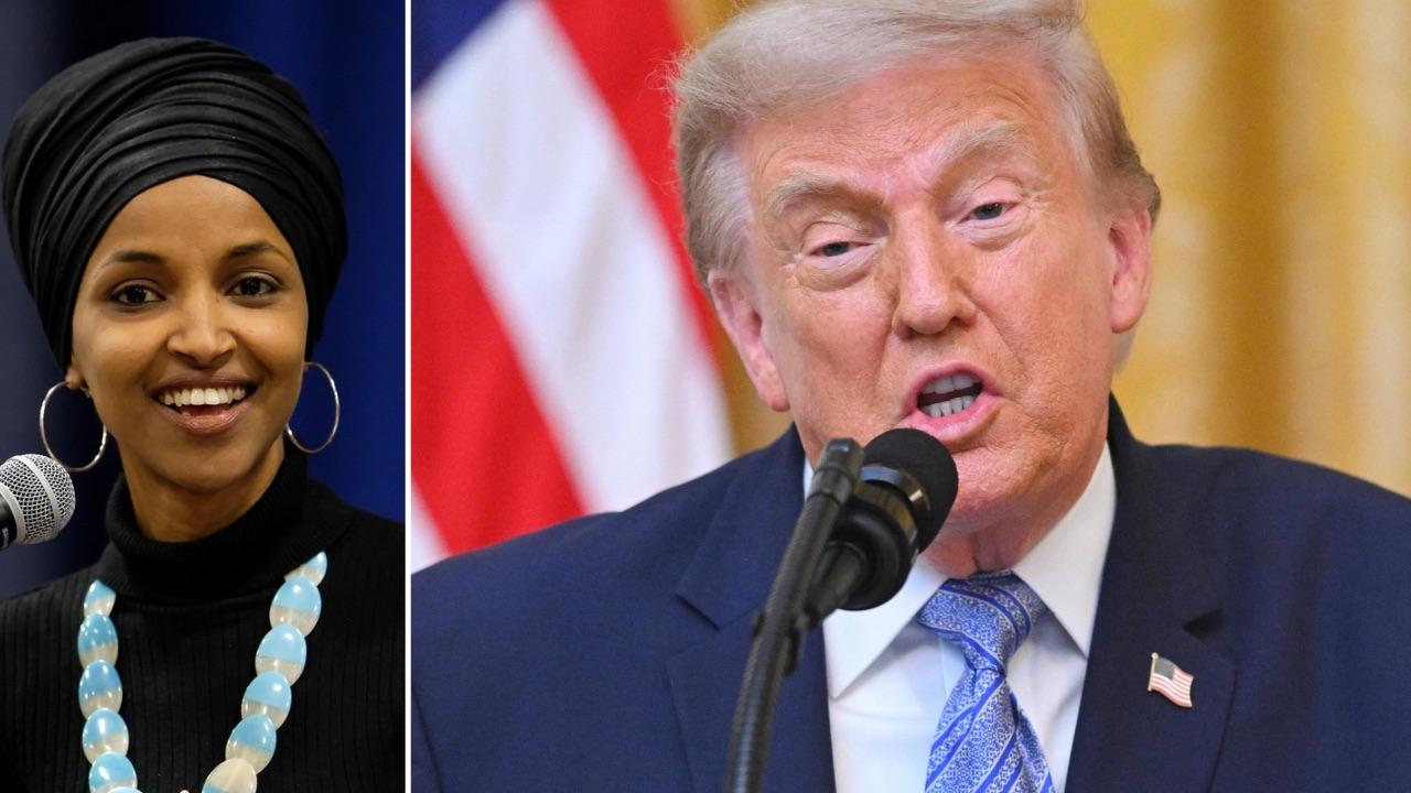 Photo of Ilhan Omar, Donald Trump