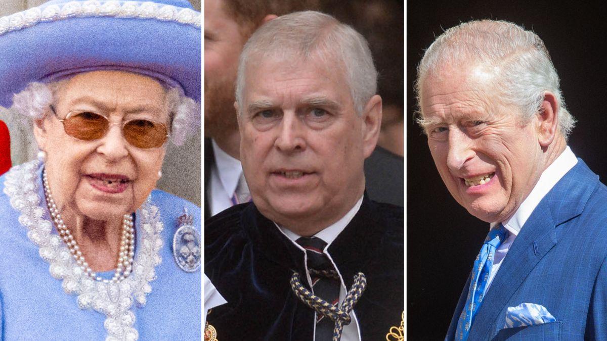 picture of the queen, andrew and king charles