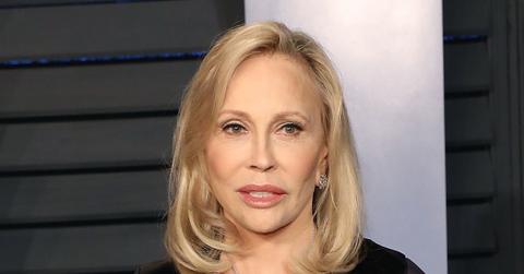 Faye Dunaway Closeup In Black Low Cut Dress