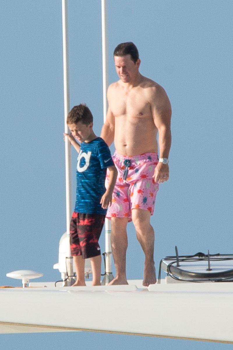 Mark Wahlberg Shirtless Yacht Wife Bikini