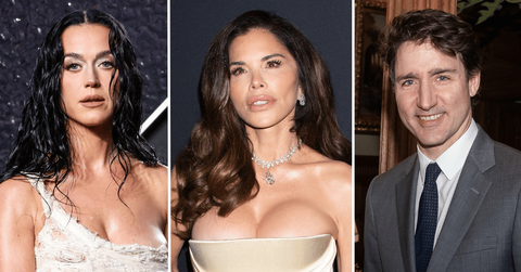 Split photo of Katy Perry, Lauren Sánchez and Justin Trudeau