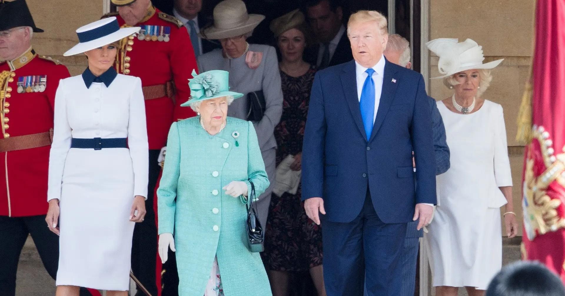 Photo of Queen Elizabeth, Melania Trump, Camilla Parker-Bowles and Donald Trump
