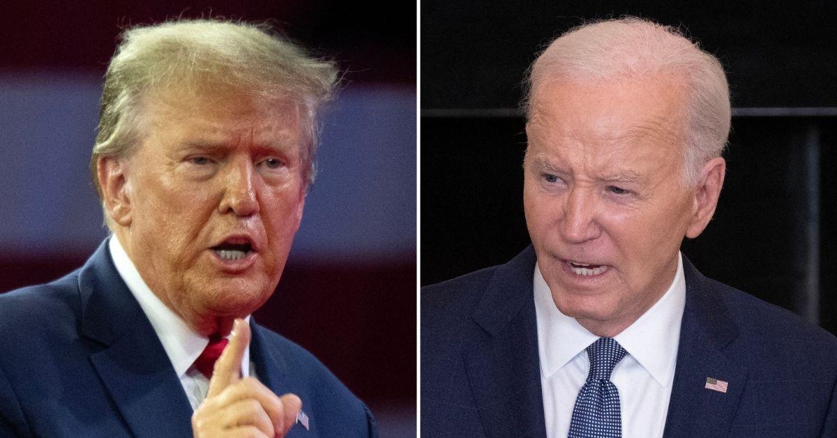 Composite photo of former president Donald Trump and President Joe Biden.