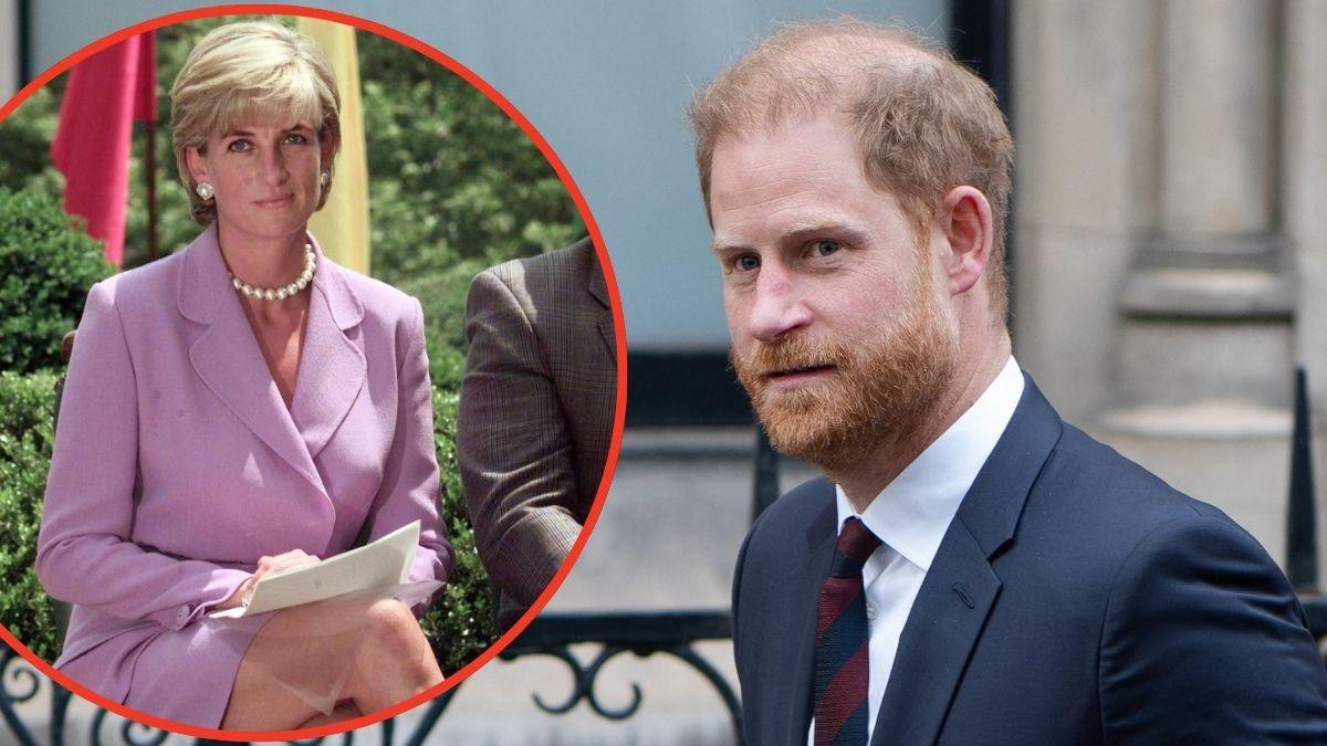 Split photos of Princess Diana and Prince Harry