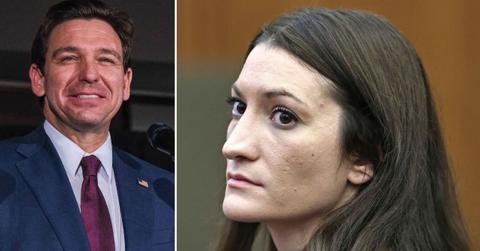 split image of Ron DeSantis and Lindsay Clancy