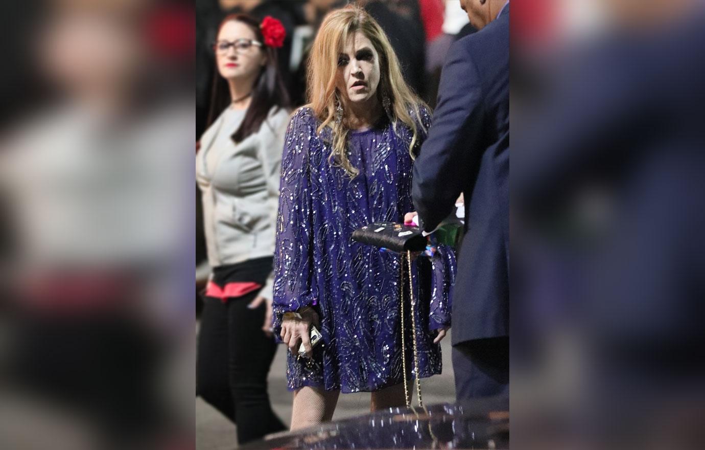 Lisa Marie Presley Guns N Roses Purple Dress