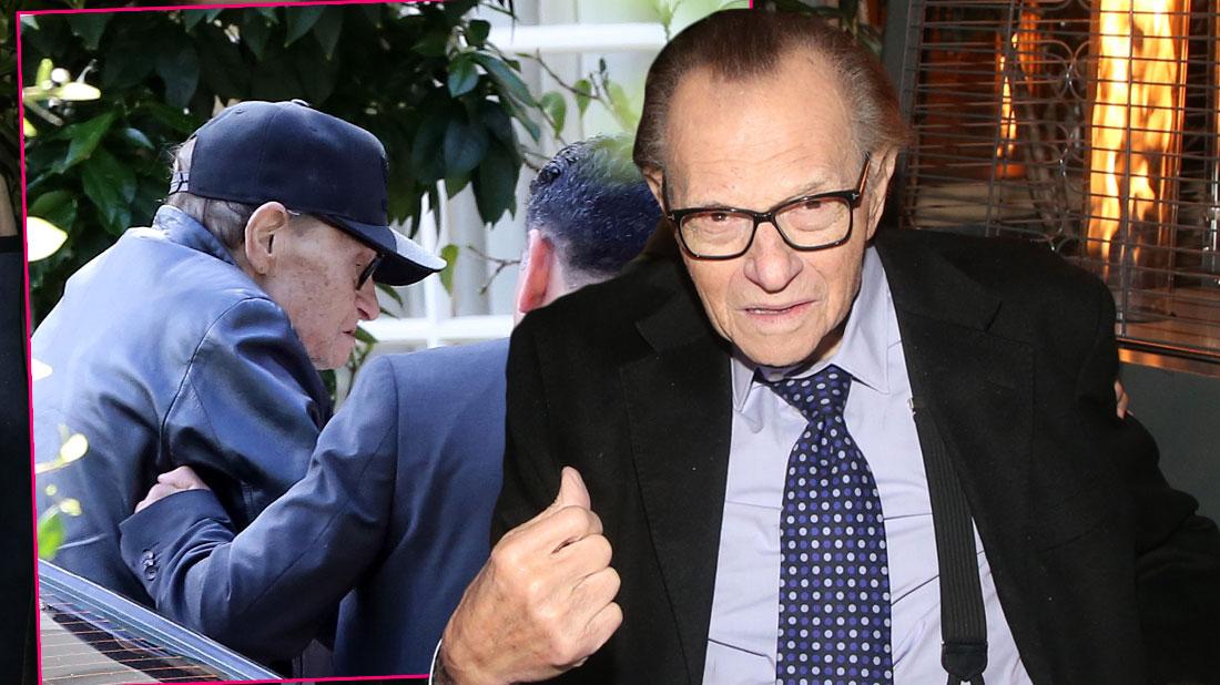 Inset Larry King Coming Home From The Hospital, Larry King at Friar's Club Dinner For His Birthday- Larry King Admits He Was In A Coma For A ‘Couple Of Weeks’ After Massive Stroke