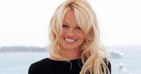 Pam Anderson smiles