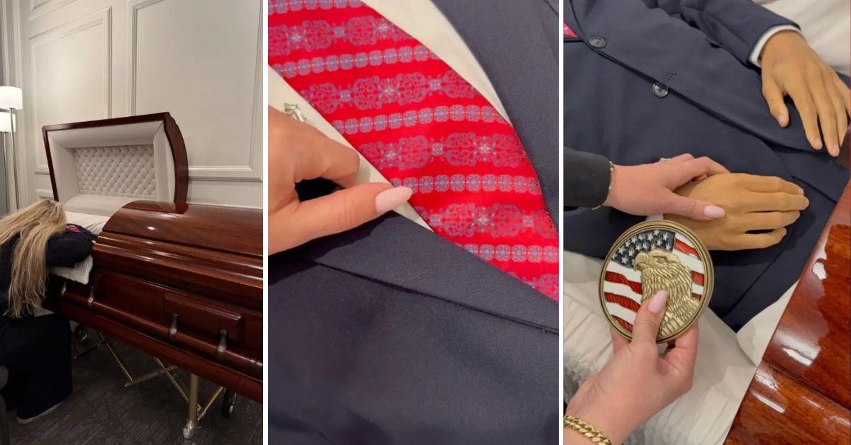 charlie kirk assassination wife video praying over dead body casket