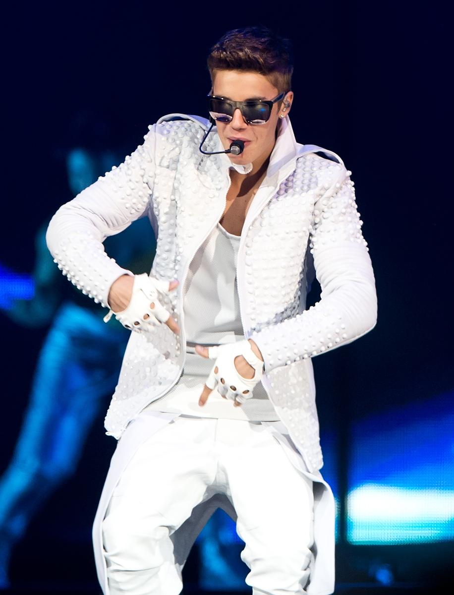 Justin Bieber performs during the 'Believe' tour in Philadelphia, PA