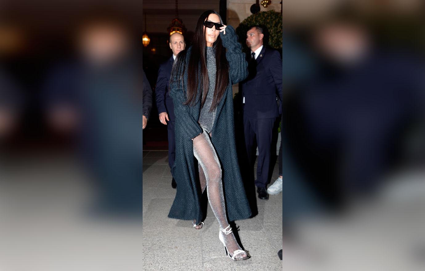 Kim Kardashian Returns From Paris Wearing Sheer Body Suit: Pics