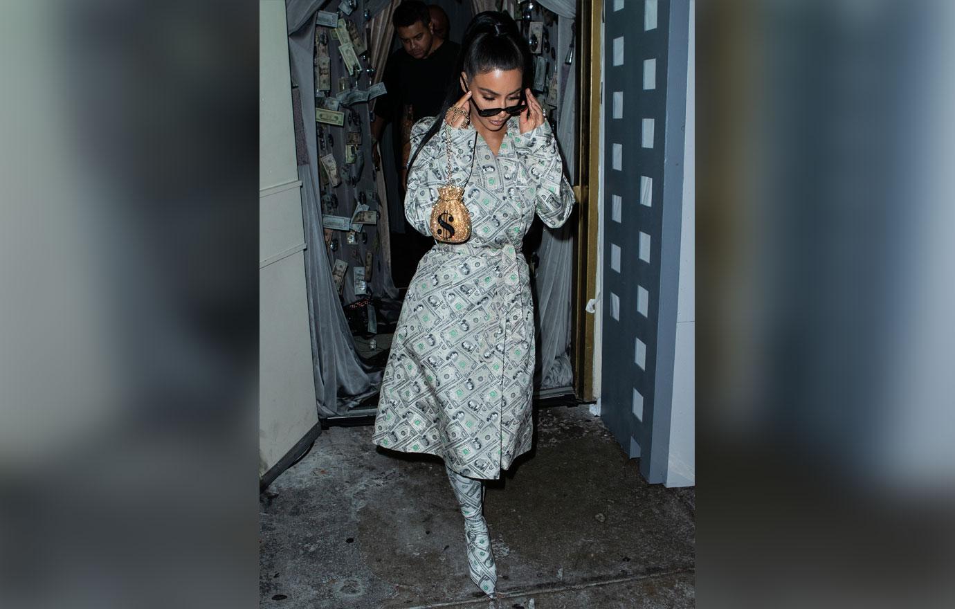 Kim Kardashian Wears Money Outfit To Anastasia Beverly Hills Party