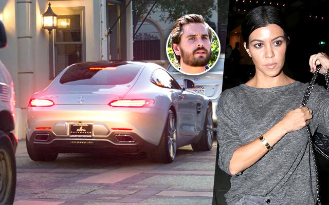 Kourtney Kardashian Leaves Home Scott Disick Stays Overnight