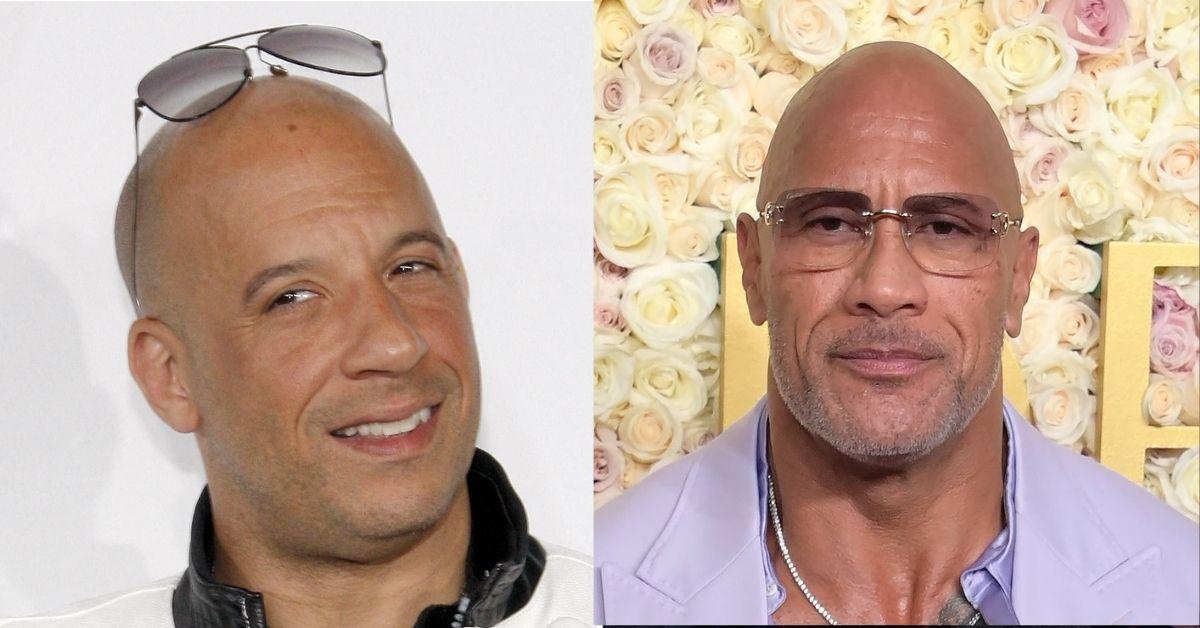 Split photo of Vin Diesel, Dwayne 'The Rock' Johnson