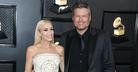 split photo of gwen stefani and blake shelton