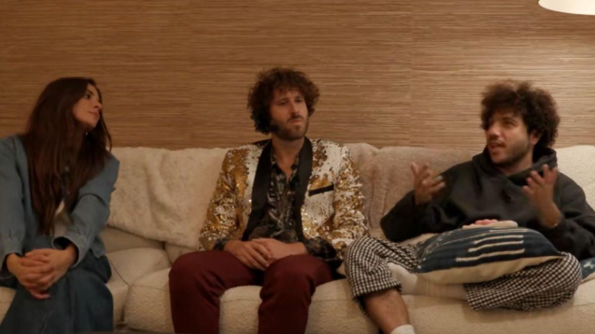 A photo of Benny Blanco, Dave Burd (Lil Dicky), and Kristin Batalucco