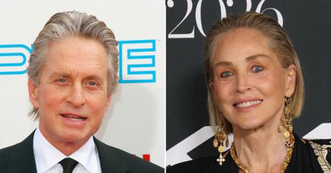 A photo of Michael Douglas alongside a photo of Sharon Stone