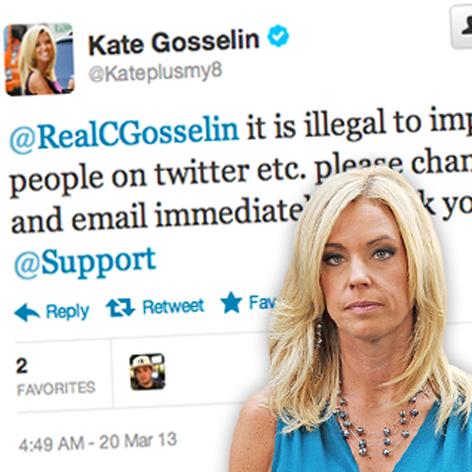 Kate's On Twitter Again! Gosselin Demands Man With Same Last Name Change His!