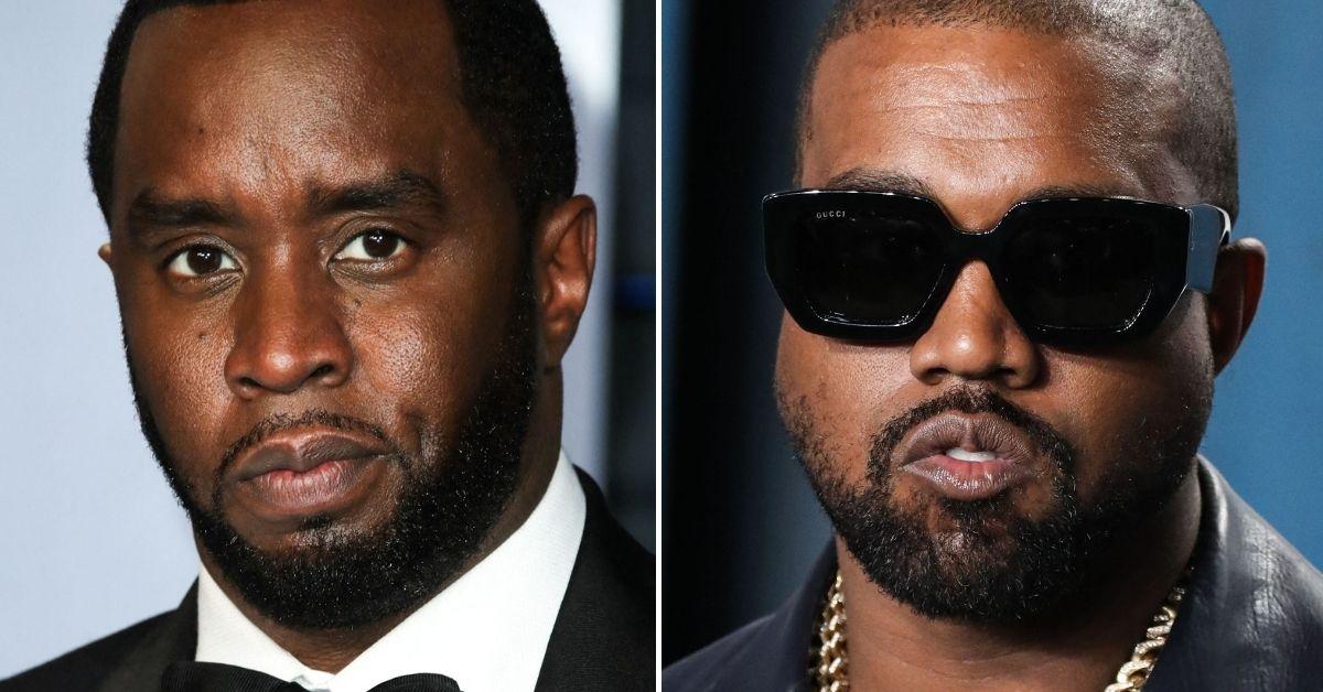 Split photo of Sean 'Diddy' Combs and Kanye West.