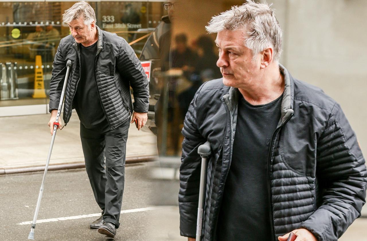 Alec Baldwin Crutches Hospital