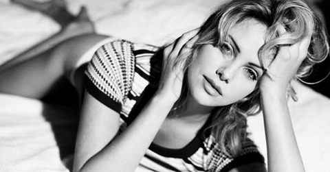 //charlize theron modeling guess jeans test shoot photos