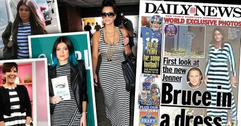 Bruce Jenner Dress Copies Striped Fashions