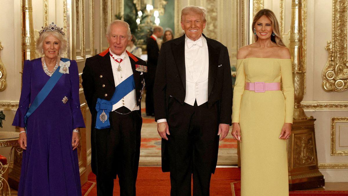 Photo of King Charles, Queen Camilla, Donald and Melania Trump