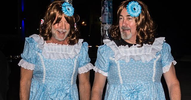 Bruce Willis And Assistant Dress As Creepy Twins Halloween Costume