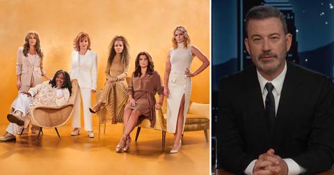 Split photo of 'The View' cast, Jimmy Kimmel