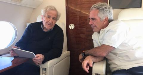 Photo of Noam Chomsky and Jeffrey Epstein