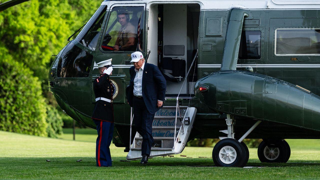 Trump was headed to Air Force One to start a trip to the west coast. 