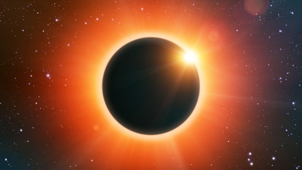 Photo of a solar eclipse illustration