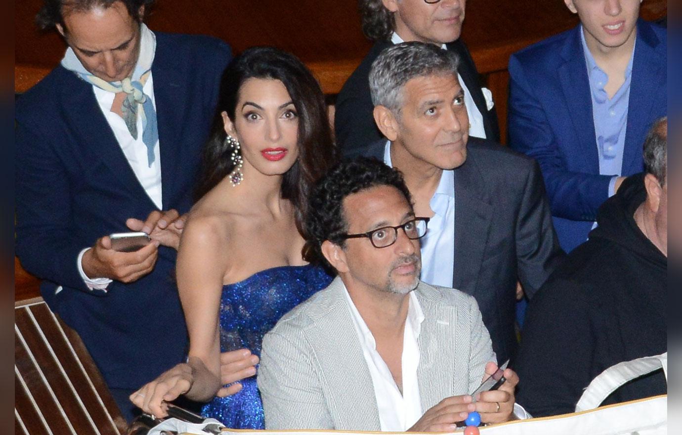 //george clooney and amal dine out with matt damon and luciana barroso in italy