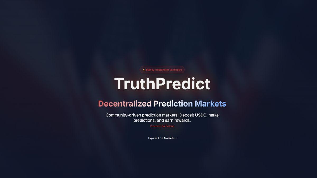 Screengrab of Truth Predicts homepage