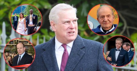 Photo of Andrew Windsor with inserts of Juan Carlos, Marius Borg Høiby and others